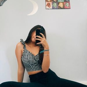 Checkered open back tank